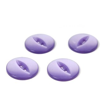 Hemline Lilac Basic Fish Eye Button 4 Pack