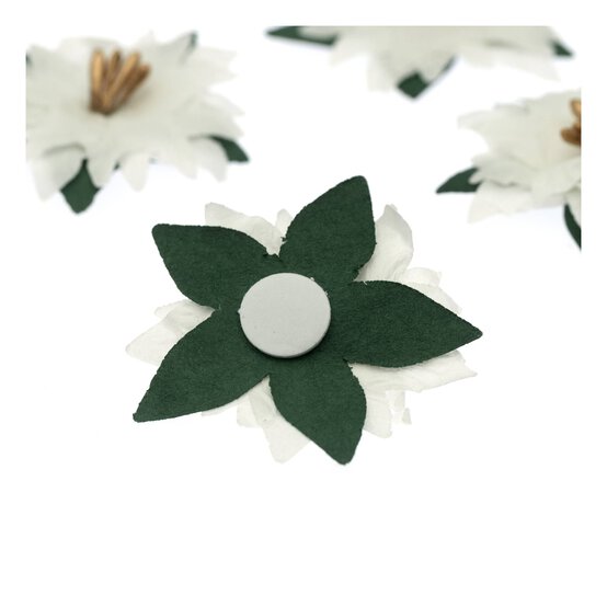 White Poinsettia Embellishments 4 Pack image number 4