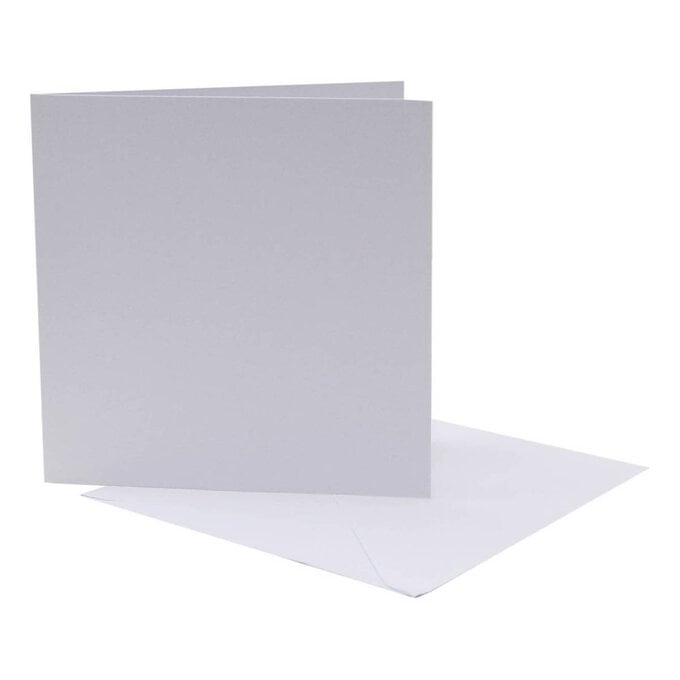 White Hammered Cards and Envelopes 6 x 6 Inches 20 Pack image number 1