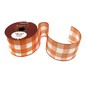 Orange Check Wire Edge Printed Ribbon 63mm x 3m image number 1