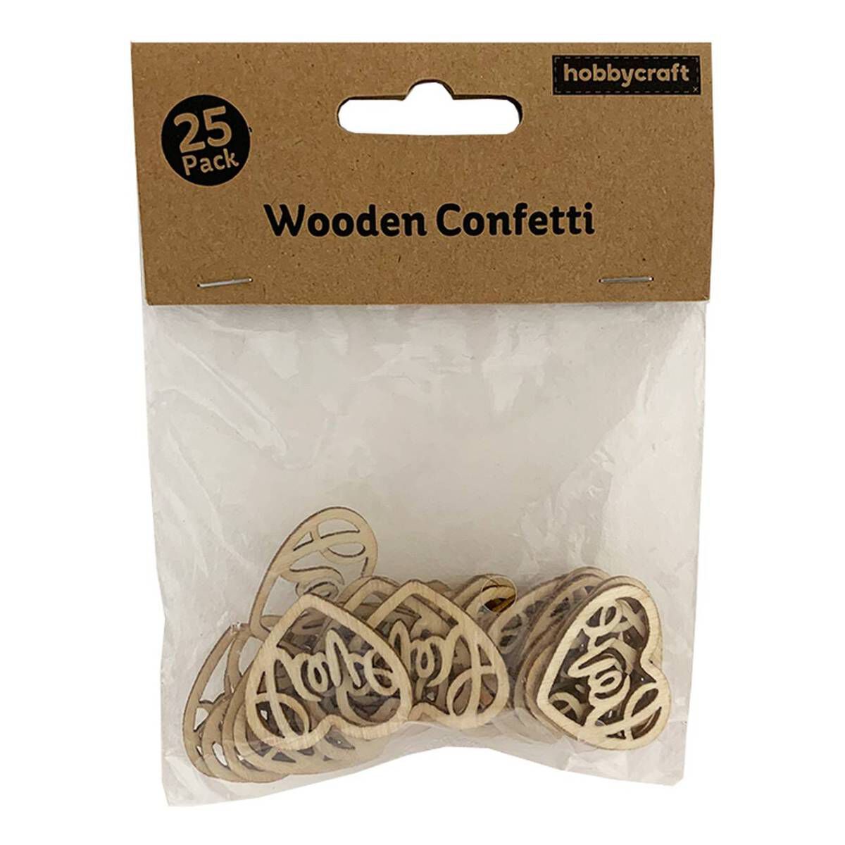 Wooden Love Confetti 25 Pack Hobbycraft