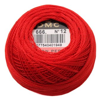 DMC Red Pearl Cotton Thread on a Ball 120m (666)