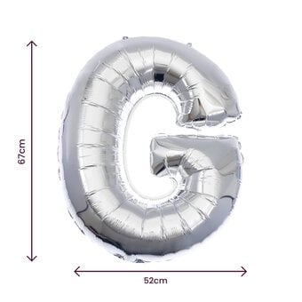 Extra Large Silver Foil Letter G Balloon image number 2