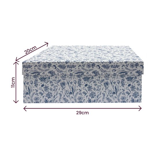 Blue Floral Photo Box 11cm x 20cm x 29cm image number 4