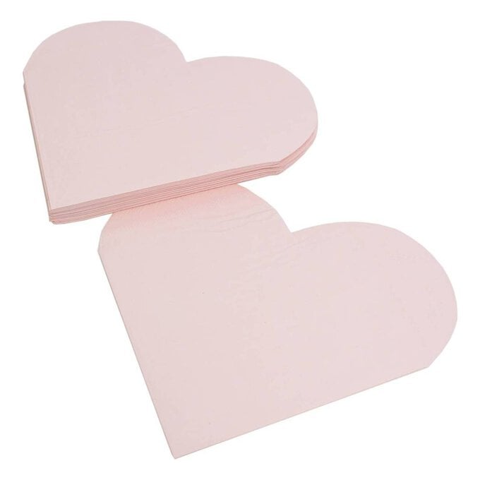 Pink Heart Shape Paper Napkins 20 Pack image number 1