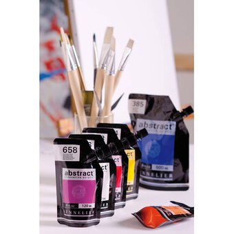 Sennelier Satin Yellow Ochre Abstract Acrylic Paint Pouch 120ml image number 3