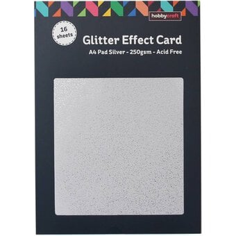 Silver Glitter Effect Card A4 16 Sheets image number 3