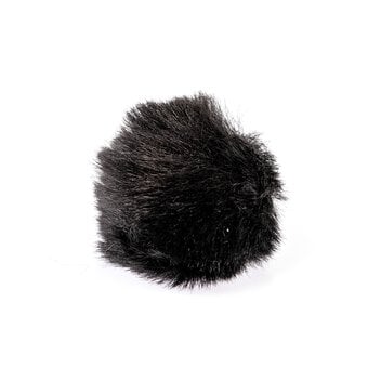 Black Faux Fur Pom Pom 6cm