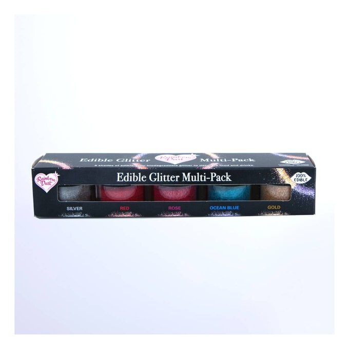 Rainbow Dust Edible Glitter 25g 5 Pack image number 1