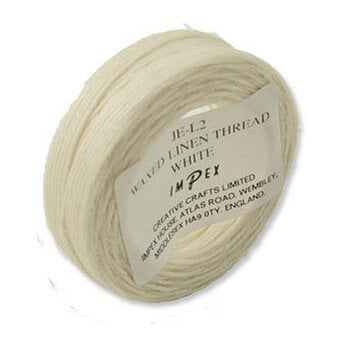 Trimits White Waxed Linen Thread 22.8 m