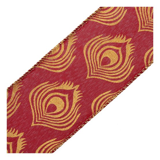 Festive Luxe Wire Edge Printed Ribbon 63mm x 3m image number 3
