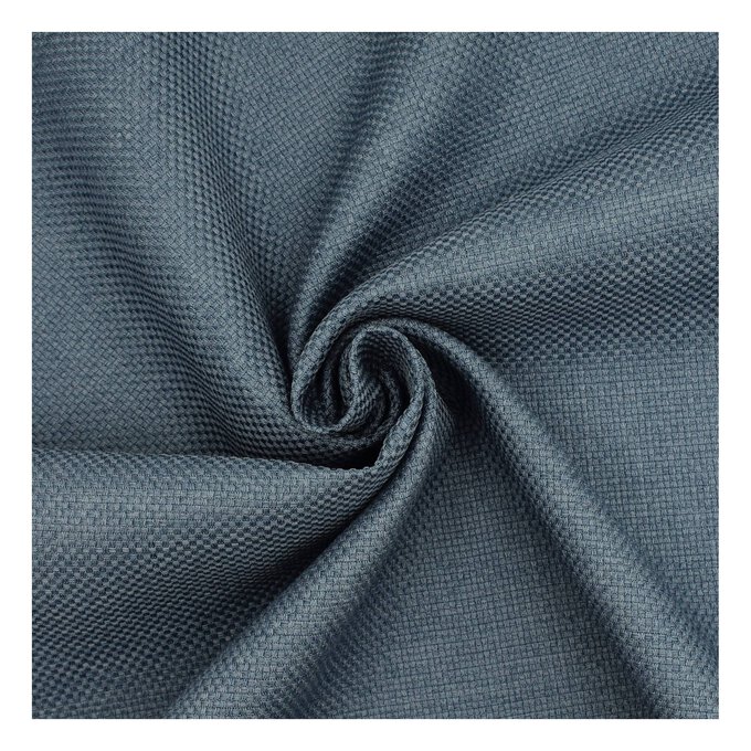 Blue Poly Basket Weave Fabric by the Metre Hobbycraft