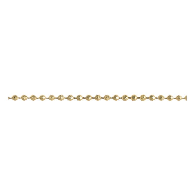 Gold 4mm Faceted Round Pearl Beading by the Metre image number 1