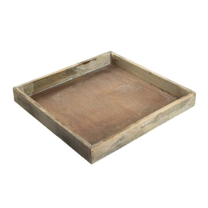 Natural Wash Wooden Tray 30cm x 30cm x 4cm image number 1