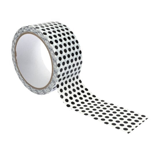 Black and White Polka Dot Duct Tape 48mm x 10m  image number 1