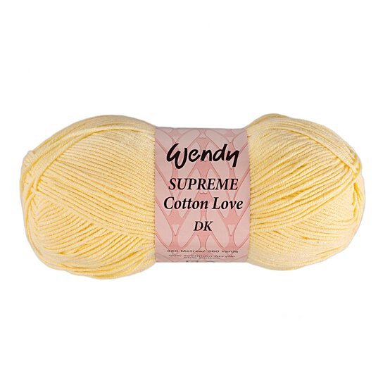 Wendy Lemon Supreme Cotton Love DK Yarn 100g image number 1