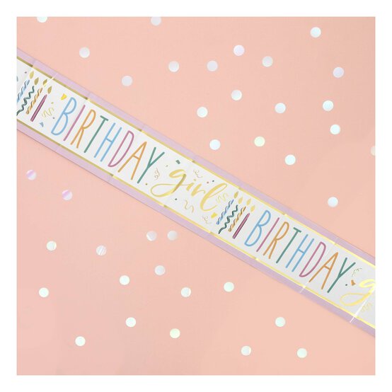 Pink Birthday Girl Banner 1.8m image number 2