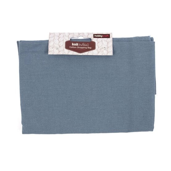 Denim Blue Cotton Shopping Bag image number 3