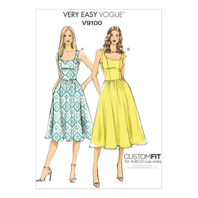 Vogue Sleeveless Dress Sewing Pattern V9100 (14-22) image number 1