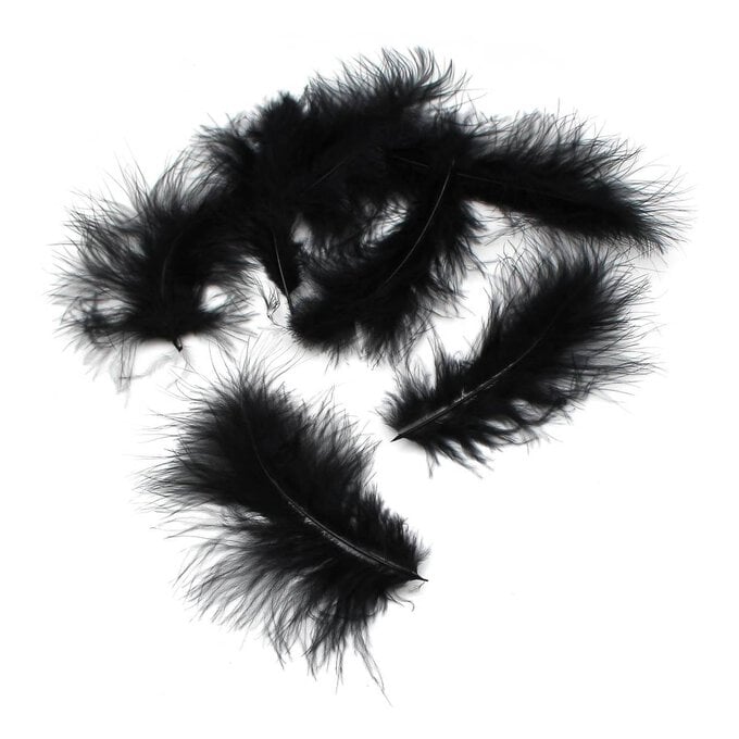 Black Marabou Feathers 3g image number 1