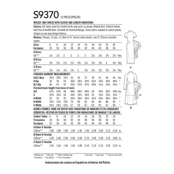 Simplicity Women's Dress Sewing Pattern S9370 (U5 16-24) image number 2