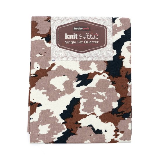 Brown Floral Camo Single Cotton Fat Quarter image number 1