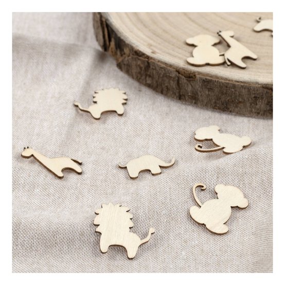 Wooden Safari Animal Confetti 24 Pieces image number 2
