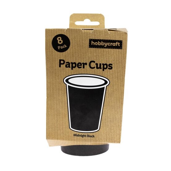 Midnight Black Paper Cups 8 Pack image number 4