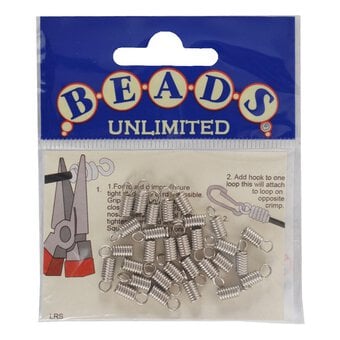 Beads Unlimited Nickel Plated Leather Ends 30 Pack