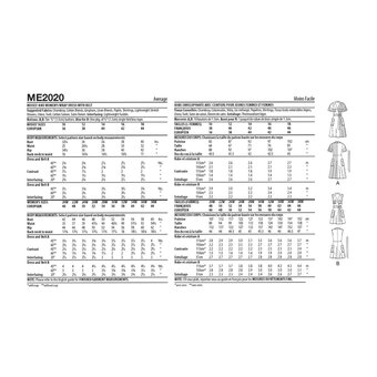 Know Me Women's Dresses Sewing Pattern ME2020 (W2 20W-28W)