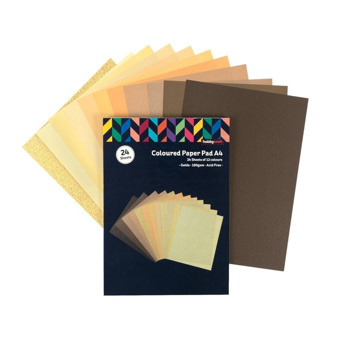 Gold Coloured Paper Pad A4 24 Pack image number 1