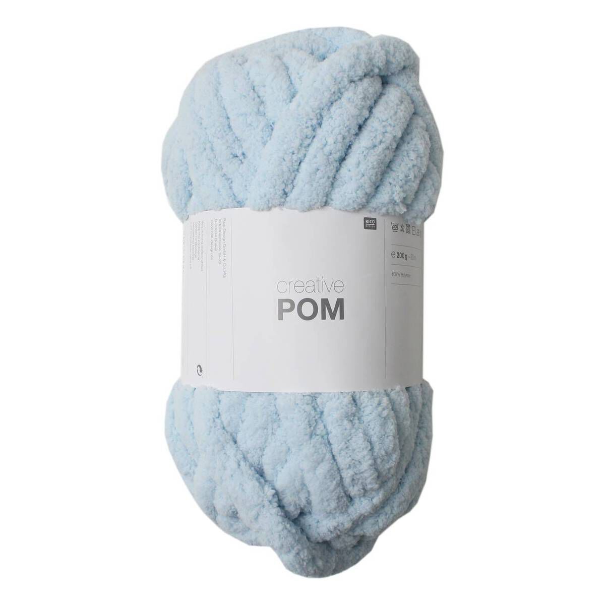 Rico Light Blue Creative Pom Yarn 200g Hobbycraft