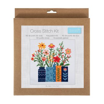Trimits Flowers in Vases Large Cross Stitch Kit 36cm x 36cm