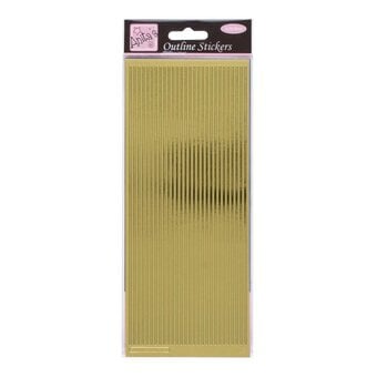 Anita's Gold Straight Line Border Outline Stickers