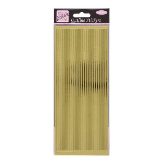Anita's Gold Straight Line Border Outline Stickers : 27X11cm