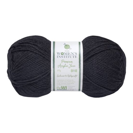 Women's Institute Black Premium Acrylic Yarn 100g