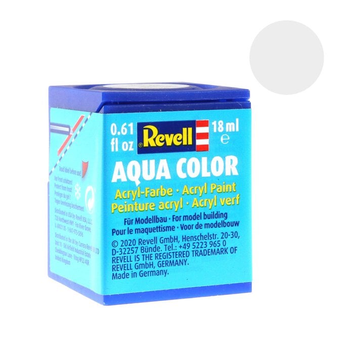Revell White Gloss Aqua Colour Acrylic Paint 18ml (104) image number 1
