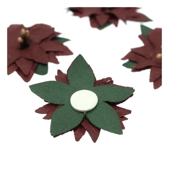 Red Poinsettia Embellishments 4 Pack image number 4