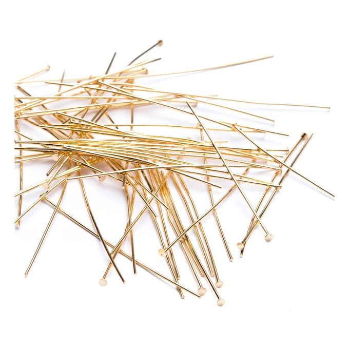 Beads Unlimited Gold Plated Headpins 50mm 20 Pack image number 1