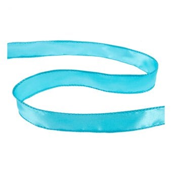 Turquoise Wire Edge Satin Ribbon 25mm x 3m