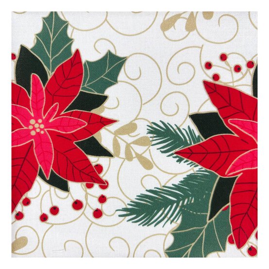Red Poinsettia Cotton Fabric by the Metre image number 2
