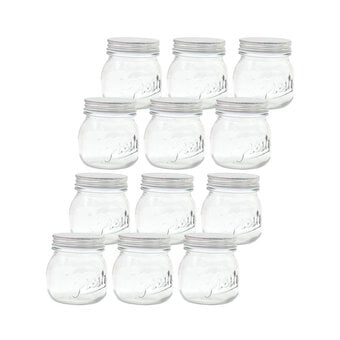 Fresh Embossed Clear Glass Jars 320ml 12 Pack Bundle