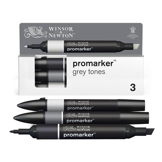 Winsor & Newton Grey Tones Promarkers 3 Pack image number 4