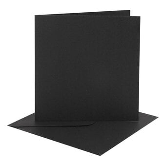 Black Cards and Envelopes 6 x 6 Inches 4 Pack