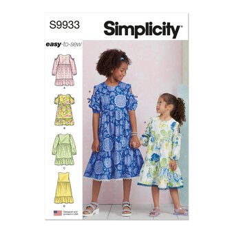 Simplicity Children's Dresses Sewing Pattern S9933 (K5 7-14)