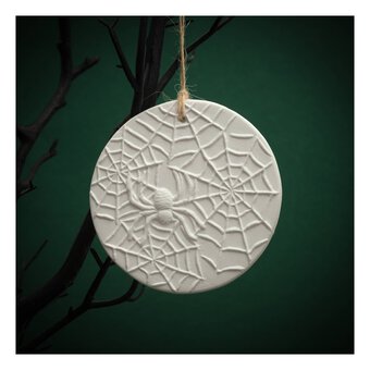 Hanging Ceramic Spider&rsquo;s Web Decoration 9cm