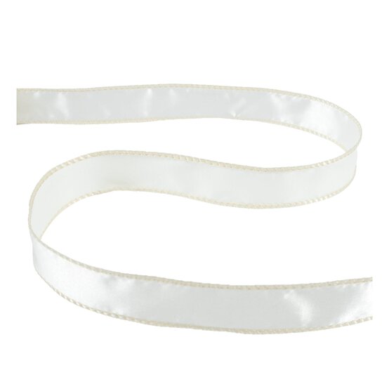 Light Cream Wire Edge Satin Ribbon 25mm x 3m image number 1