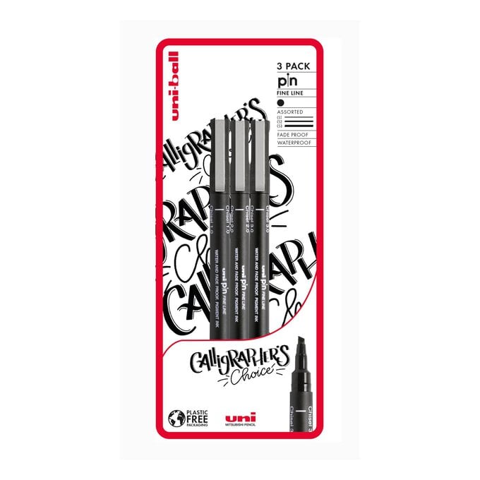Uni-ball PIN Calligrapher’s Choice Fineliners 3 Pack image number 1
