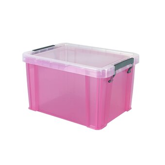 Whitefurze Allstore 5 Litre Transparent Pink Storage Box