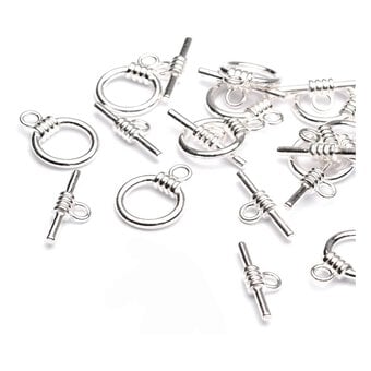 Beads Unlimited Silver Plated Toggle Clasp 13mm 3 Pack